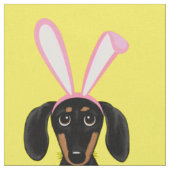 Funny Oaster Bunny Dog Black and Tan Dackel Stoff (Nahaufnahme)