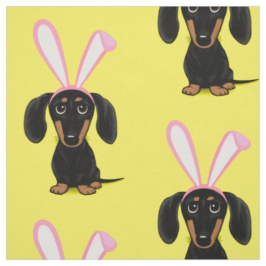 Funny Oaster Bunny Dog Black and Tan Dackel Stoff (Muster)