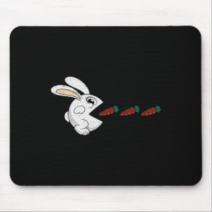 Funny Oaster Bunny Eating Chocolate Carrots Rabbit Mousepad