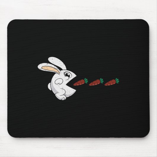 Funny Oaster Bunny Eating Chocolate Carrots Rabbit Mousepad (Vorne)