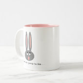 Funny Oaster Bunny Ladys Gossip Zweifarbige Tasse (Vorderseite Links)