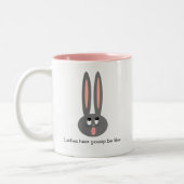 Funny Oaster Bunny Ladys Gossip Zweifarbige Tasse (Links)