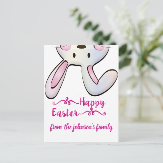 Funny Oaster Bunny Postkarte (Stehend Vorderseite)