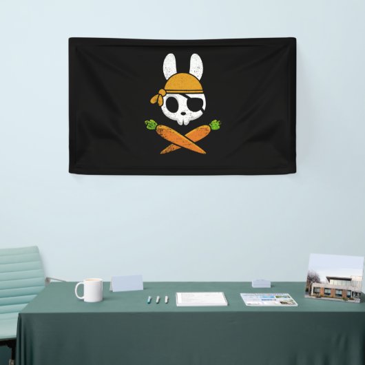 Funny Oaster Bunny Rabbit Pirate Skull und Carrot Banner (Messeveranstaltung)