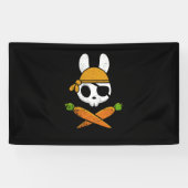 Funny Oaster Bunny Rabbit Pirate Skull und Carrot Banner (Horizontal)