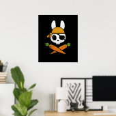 Funny Oaster Bunny Rabbit Pirate Skull und Carrot Poster (Heimbüro)