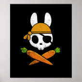 Funny Oaster Bunny Rabbit Pirate Skull und Carrot Poster (Vorne)