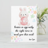 Funny Oaster Card: Egg zitierend Grüße! Ankündigung (Stehend Vorderseite)