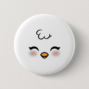 Funny Oaster Chick Face Kostüm Halloween Jungs Kin Button