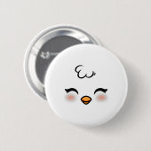 Funny Oaster Chick Face Kostüm Halloween Jungs Kin Button (Vorne & Hinten)