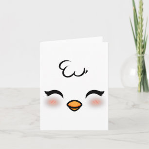 Funny Oaster Chick Face Kostüm Halloween Jungs Kin Karte