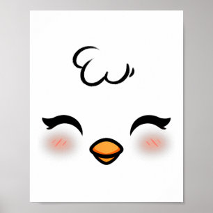 Funny Oaster Chick Face Kostüm Halloween Jungs Kin Poster