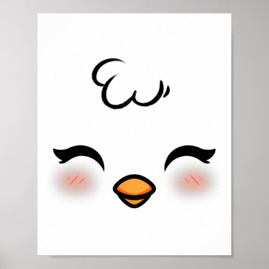 Funny Oaster Chick Face Kostüm Halloween Jungs Kin Poster (Vorne)