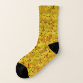Funny Oaster Chick Muster Bright Yellow Modern Socken (Links - Außen)