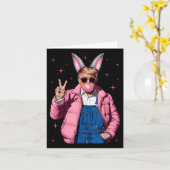 Funny Oaster Coquette Trump Bunny Blows Bubble S Karte (Gelbe Blume)