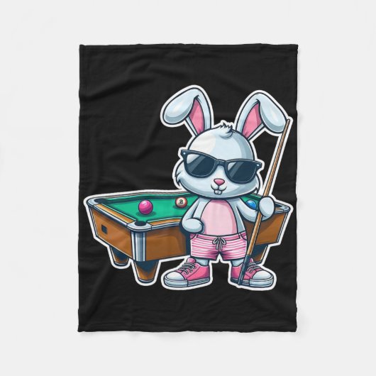 Funny Oaster Day Bunny Dunkel Billiards Jungs Kind Fleecedecke (Vorderseite)