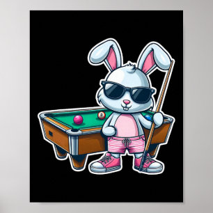 Funny Oaster Day Bunny Dunkel Billiards Jungs Kind Poster