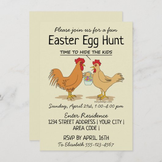 Funny Oaster Egg Einladung (Vorne/Hinten)