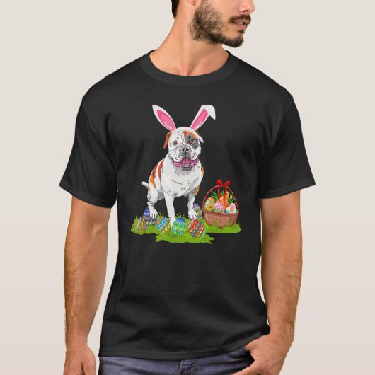 Funny Oaster Egg Jagd Bunny American Bulldog Ea T-Shirt (Vorderseite)