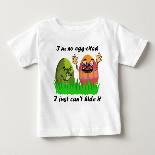 Funny Oaster Eggs Eggcited Niedlich Kids Joke Baby T-shirt (Vorderseite)