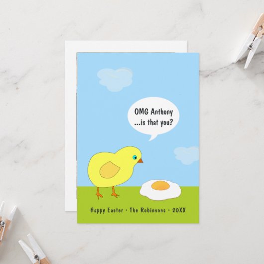 Funny Oaster Family Foto Gruß Karte (Vorderseite/Rückseite Beispiel)