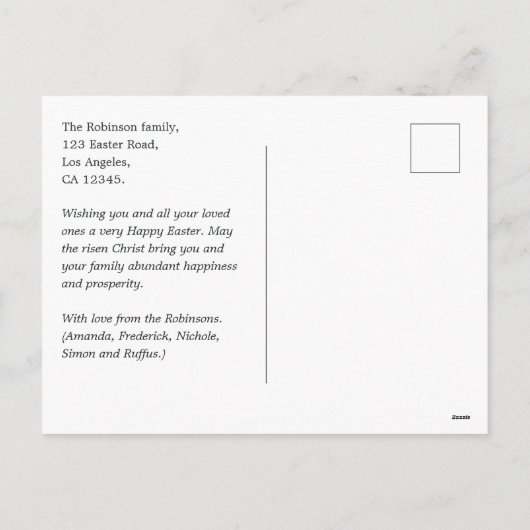 Funny Oaster Gruß Feiertagspostkarte (Rückseite)