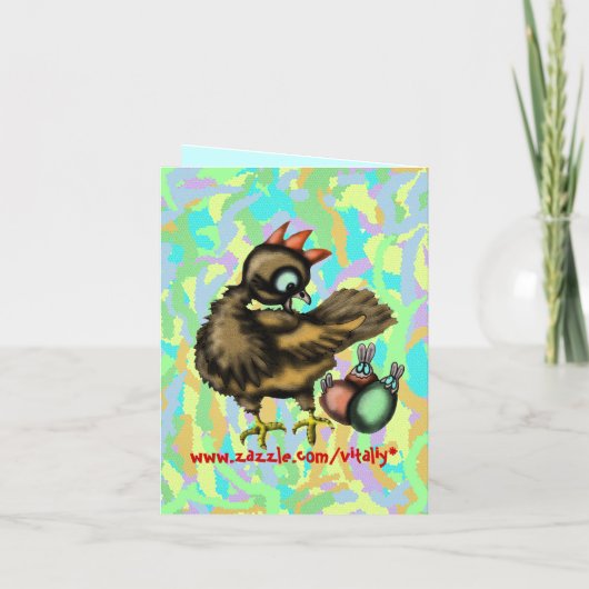 Funny Oaster Hähnchen und Brötchen Einladungskarte (Rückseite)