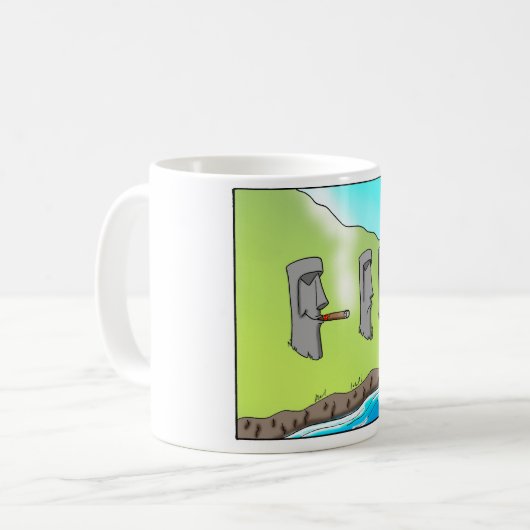 Funny Oaster Island Zigar Cartoon Geschenke Kaffeetasse (Vorderseite Links)