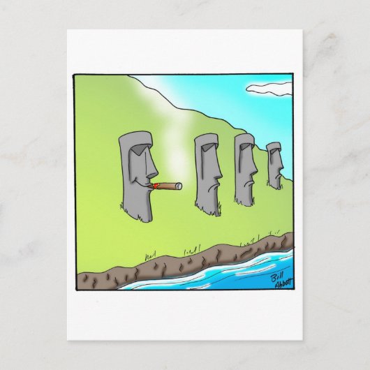 Funny Oaster Island Zigar Cartoon Geschenke Postkarte (Vorderseite)