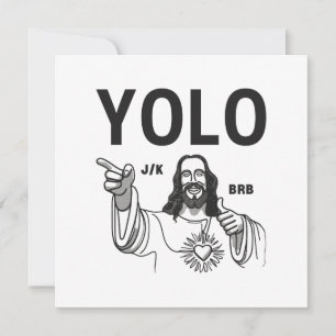 Funny Oaster Jesus YOLO Joking BRB Feiertagskarte