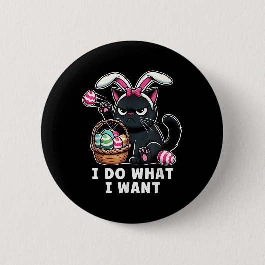 Funny Oaster Katze Ostern Bysket Stuffers Männer F Button (Vorderseite)