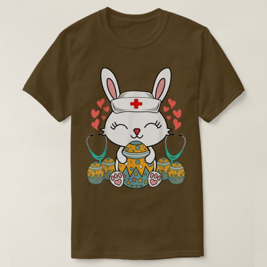 Funny Oaster Niedlich Bunny Nurse Holding Egg Happ T-Shirt (Design vorne)