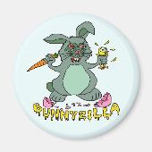 Funny Oaster Niedlich Bunnyzilla Rabbit Cartoon Magnet (Vorne)