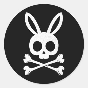 Funny Oaster Pirate Piratenflagge Bunny Skull Rabb Runder Aufkleber