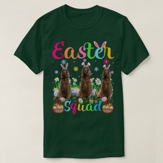Funny Oaster Squad Bunny Ear Irish Setter Dog Happ T-Shirt (Design vorne)