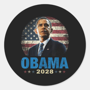 Funny Obama 2028 Flag Runder Aufkleber