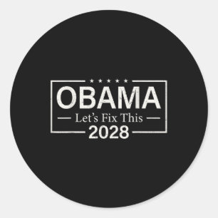 Funny Obama 2028 Lasse, dieses Retro-politisch Runder Aufkleber