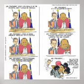 Funny Obama & Bo Editorial Cartoon Poster (Vorne)