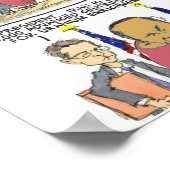 Funny Obama & Bo Editorial Cartoon Poster (Ecke)