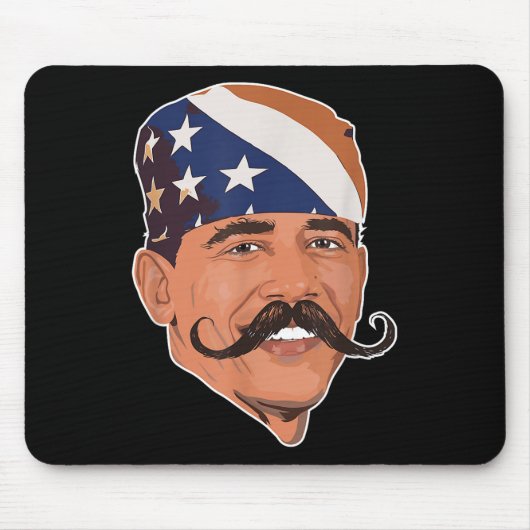 Funny Obama Mustache American Mousepad (Vorne)