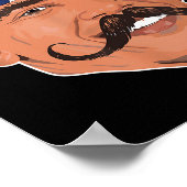 Funny Obama Mustache American Poster (Ecke)