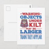 Funny Objects unter Kilt können größer schottisch  Postkarte (Vorne/Hinten)