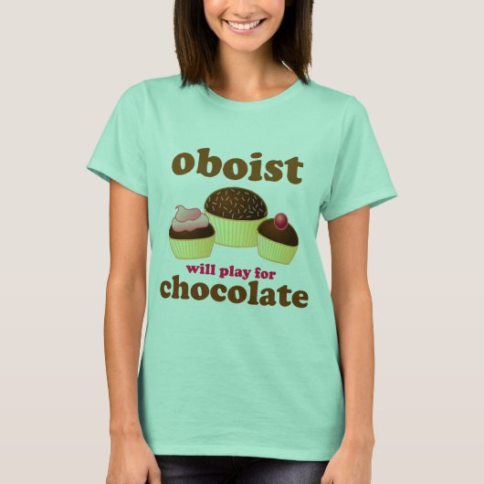 Funny Oboe Chocolate T - Shirt (Vorderseite)