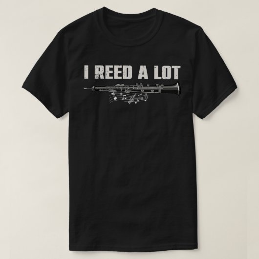 Funny Oboist Music Orchestra I Reed a Lot Oboe T-Shirt (Design vorne)