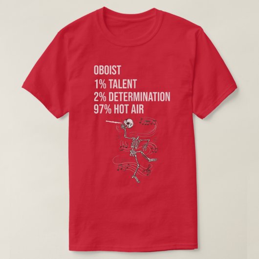 Funny Oboist Music Orchestra Skeleton Oboe Player  T-Shirt (Design vorne)