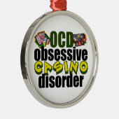 Funny Obsessive Casino Störung Gambling Addict Ornament Aus Metall (Rechts)