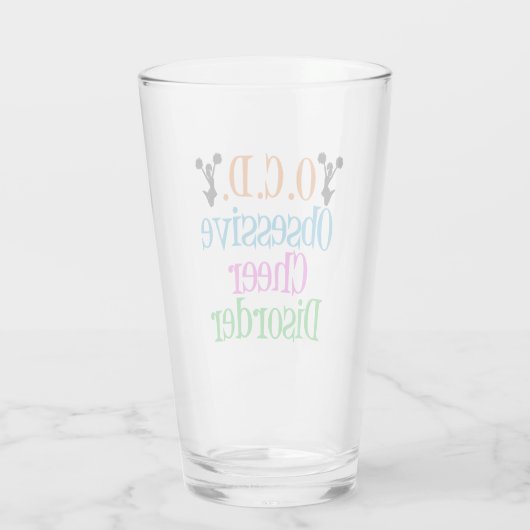 Funny Obsessive Cheer Disease Glas (Rückseite)
