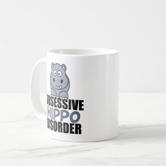 Funny Obsessive Hippo-Störung Kaffeetasse (Vorderseite Links)