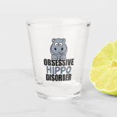 Funny Obsessive Hippo-Störung Schnapsglas (Vorderseite)