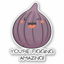 Funny Obstpuff Feigenkawaii Gesicht für Wasserflas Aufkleber